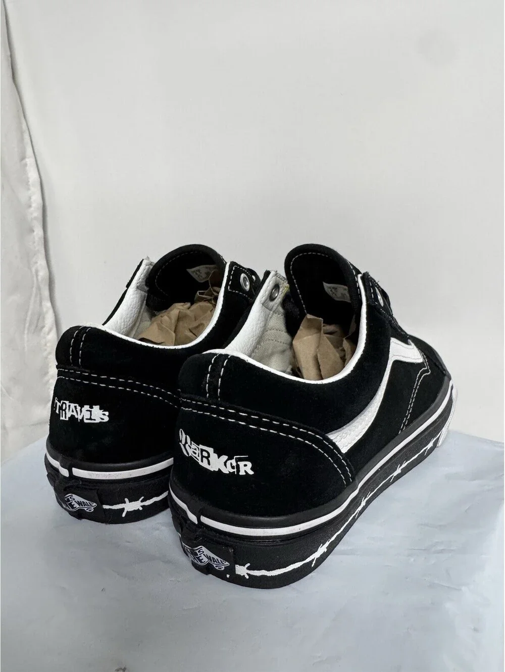 Vans x Travis Barker Mens Size 4.5 Womens 6 Black Dues Paid Skate Old Skool